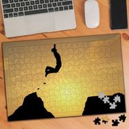 Asilmeydan Dağda Zıplayan Maceracı 240 Parça 27x40.5 cm Puzzle Yapboz Tablo