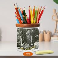 Asilmeydan Gösteri izleyen Mustafa Kemal Atatürk Ahşap Seramik Kalemlik