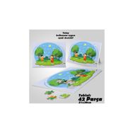 Asilmeydan Hobi Iki Arkadaş Ağaçlar Çocuk Ayak Destekli Çerçeveli 42 Parça Puzzle Yapboz Tablo