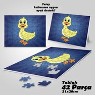 Asilmeydan Hobi Sevimli Mutlu Yavru Ördek Ayak Destekli Çerçeveli 42 Parça Puzzle Yapboz Tablo
