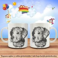 Asilmeydan Karakalem Köpek Çizimi Sevimli Hayvan Çocuklar İçin Hediyelik Kupa