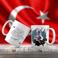 Asilmeydan Mustafa Kemal Atatürk Yeniçeri Kıyafeti Atatürk'ün Sözleri Kupa Bardak