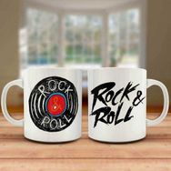 Asilmeydan Rock Roll Yazılı Plak Baskılı Kupa Bardak