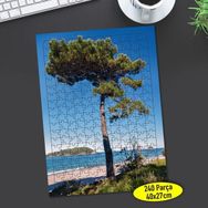 Asilmeydan Sahilde Yeşil Ağaç 240 Parça 27x40 cm Puzzle Yapboz Tablo