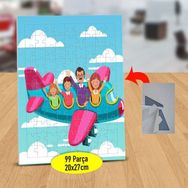 Asilmeydan Uçaktan El Sallayan Aile 99 Parça Puzzle Yapboz Tablo