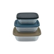 Asude ASD057 Maya Kare 3'lü Antrasit 500-900-1500 ml Saklama Kabı Seti
