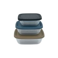 Asude ASD057 Maya Kare 3'lü Antrasit 500-900-1500 ml Saklama Kabı Seti
