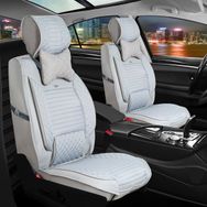 Asya bmw 2 Serisi 216D Uyumlu Yarı Deri Oto Koltuk Kılıfı Ön/arka Tam Set (Aqua Seri) Gri