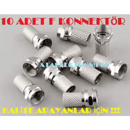 Ata Elektronik F Konnektör F EF FE Jack 10 Adet Çanak Anten Uydu Kablosu Soketi Ucu
