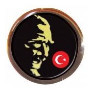 Atalı Siyah Baskı Rozet Vt620