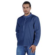 Atasi Henley Uzun Kol Mandarin Yaka Kısa Kurta Kraliyet Mavisi Erkek Gömlek