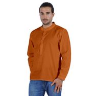 Atasi Henley Uzun Kol Mandarin Yaka Kısa Kurta Turuncu Erkek Gömlek
