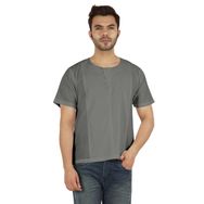 Atasi Kurta Jean Hint Düz Kısa Gri Erkek Gömlek