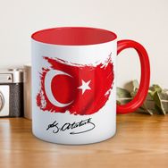 Atatürk İmzalı Beyaz Kupa Bardak