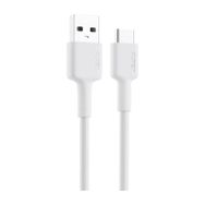 Aukey CB-CD30-WH 0.9 mt Naylon Örgülü Beyaz USB-A Type-C Şarj Kablosu