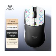 Aula SC580X Siyah Lightweight PAW3395 Sensor 10000 DPI 1000Hz Kablolu ve Kablosuz Gaming Oyuncu Mouse