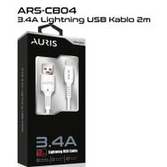 Auris ARS-CB04 3.4A Lightning USB 2 mt Şarj ve Data Kablosu