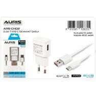 Auris ARS-CH02 Type-C Set 2.2A Beyaz Şarj Cihazı