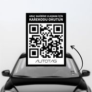 AutoTag Qr Kodlu İçten Yapıştırmalı Araç Camı Akıllı Etiketi