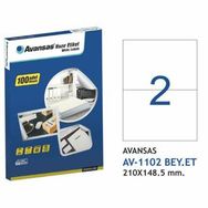 Avansas AV-1102 210x148.5 mm 2'li Beyaz Etiket