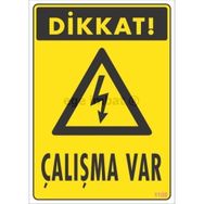 Avmdepo No:1108 17.5x25 cm Dikkat Çalışma Var Uyarı Levhası