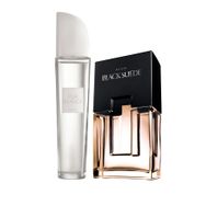 Avon Black Suede EDT 75 ml Erkek Parfümü ve Pur Blanca EDT 50 ml Kadın Parfüm Paketi