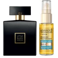 Avon Little Black Dress EDP 50 ml Kadın Parfüm ve Argan Yağı Içeren 30 ml Besleyici Saç Serumu paketi