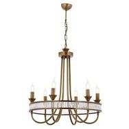Avonni 603786E E14 Metal Kristal 60 cm Eskitme Kaplama Klasik Avize