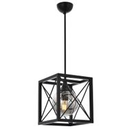 Avonni AV-60127-1BSY Siyah Boyalı Modern E27 Metal Cam 25x25 cm Avize