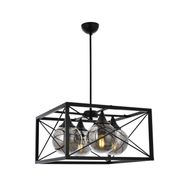 Avonni AV-60127-4BSY Siyah Boyalı Modern E27 Metal Cam 45cm Avize