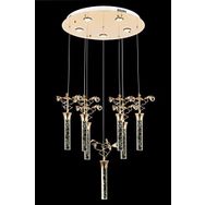 Avonni AV-60148-7ST Sarı Kaplama Modern LED Metal Pleksi 50x50cm Avize