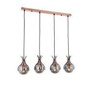 Avonni AV-60161-4Y-BSY Siyah Boyalı Modern E27 Metal Cam 70x13cm Avize