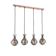 Avonni AV-60161-4Y-BSY Siyah Boyalı Modern Metal Cam cm Avize