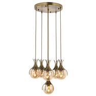 Avonni AV-60161-6ET Eskitme Kaplama Modern E27 Metal Cam 50cm Avize
