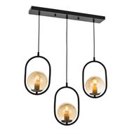 Avonni AV-60180-3Y-BSY Siyah Boyalı Modern E27 Metal Cam 60x15cm Avize