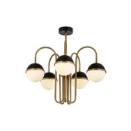 Avonni AV-60387-5EY Siyah Eskitme Boya-Kaplama E27 Metal Cam 100X15 cm Modern Avize
