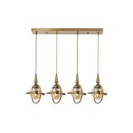 Avonni AV-60391-4EY Eskitme Kaplama E14 Metal Cam 80X25 cm Siyah Modern Avize