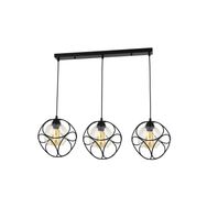 Avonni AV-65196-3Y-BSY Siyah Boyalı Modern E27 Metal Cam 85x25cm Avize