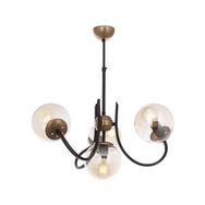 Avonni AV-65217-4BSY Eskitme Siyah Boyalı Metal Cam 58 cm Modern Avize
