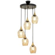 Avonni AV-65234-5T-BSY Siyah Boyalı 40 cm Modern Avize