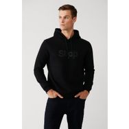 Avva A32Y1295 Siyah Erkek Kapüşonlu Sweatshirt
