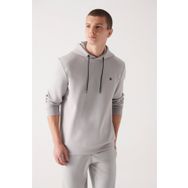 Avva B001101 Gri Kumaş Özellikli Erkek Sweatshirt