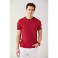 Avva E001000 Bordo Bisiklet Yaka Erkek T-shirt