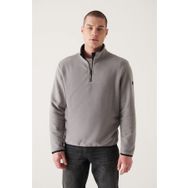 Avva E001068 Erkek Dik Yaka Basic Yarım Fermuarlı Polar Sweatshirt