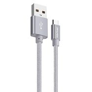 Awei CL-30 Silver 1 mt Metal Örgü USB Hızlı Şarj ve Kablo