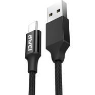 Awei CL-50 Siyah 1 mt Kırılmaz Micro USB Hızlı Şarj ve USB Kablo