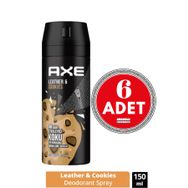 Axe Leather Cookies 6 x 150 ml Erkek Sprey Deodorant