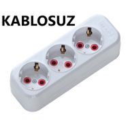 Ay-Ka Standart 3x1 mm Kablosuz 3'lü Topraklı Grup Priz