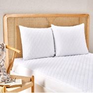 Ayhome 2 Adet 50x70 cm Pamuklu Kapitoneli Sıvı Geçirmez Beyaz Yastık Koruyucu Alez Kılıfı