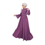 Ayşe Melek 2706 Koyu Lila Abiye Kadın Elbise